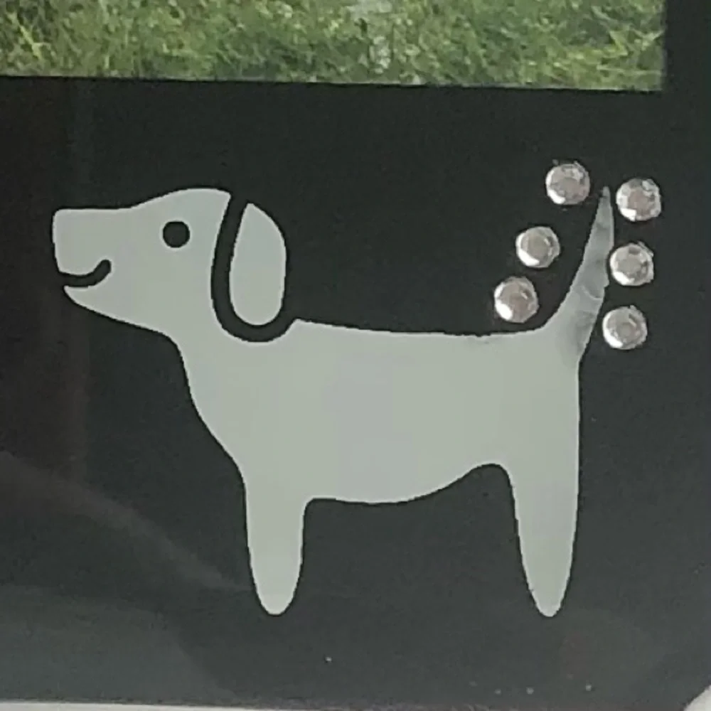 Christmas Pet Dog black glossy picture frame A Dogs Tail Never Lies 4” x 6”